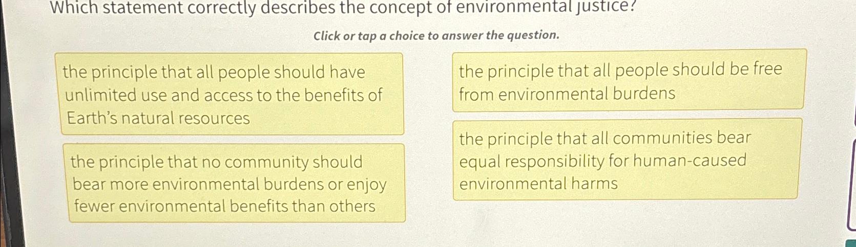 Solved Which statement correctly describes the concept of | Chegg.com