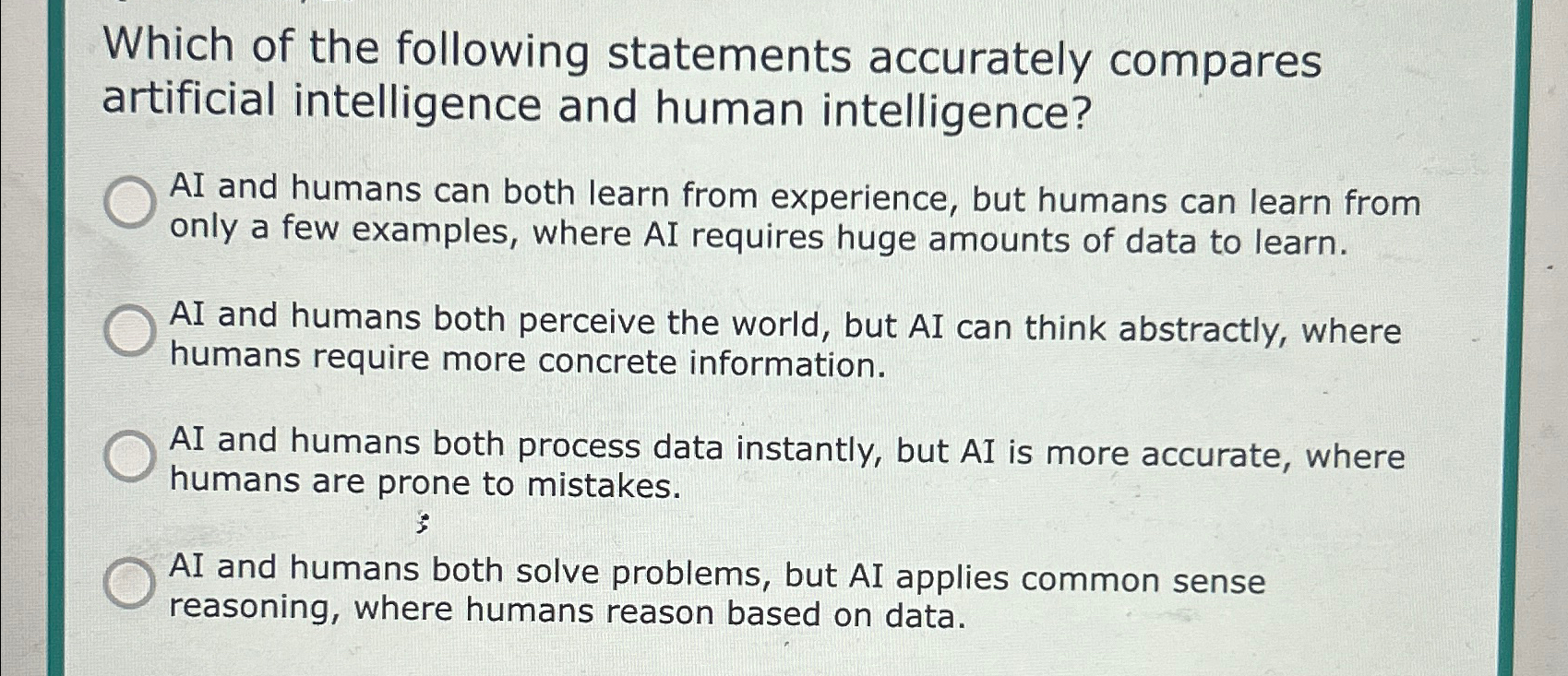 Solved Which of the following statements accurately compares | Chegg.com