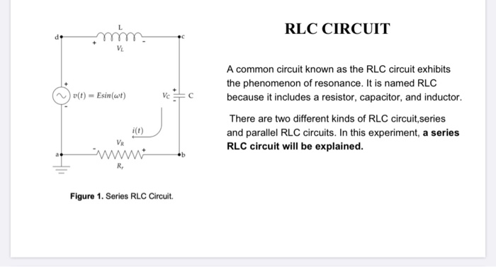 Solved RLC CIRCUIT imm. V v(t) = Esin(wt) vec A common | Chegg.com