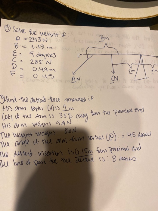 O Solve For Weight It If En Bm To Row Enthal A Chegg Com