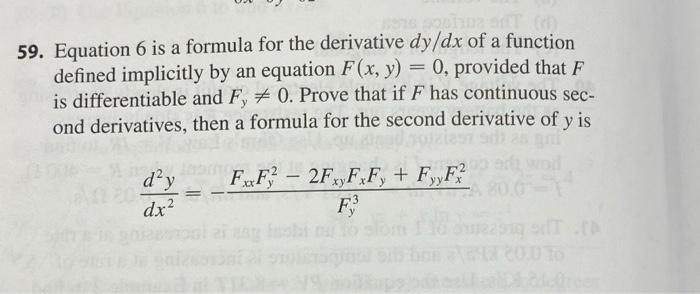 Solved 59. Equation 6 is a formula for the derivative dy/dx | Chegg.com