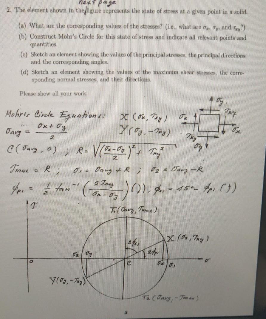 Solved hext page 2. The element shown in the figure | Chegg.com