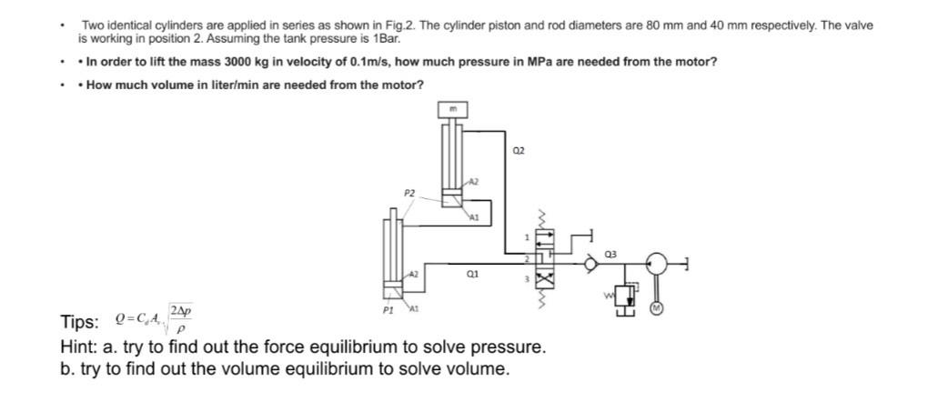 Solved - Two identical cylinders are applied in series as | Chegg.com