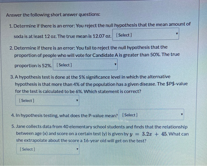 Solved Answer the following short answer questions: 1. | Chegg.com