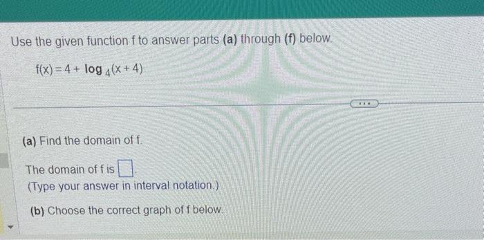 Solved Use the given function f to answer parts (a) through | Chegg.com