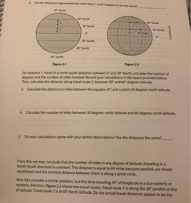 Solved 2. Do the distances represented by travel lines 1 and | Chegg.com