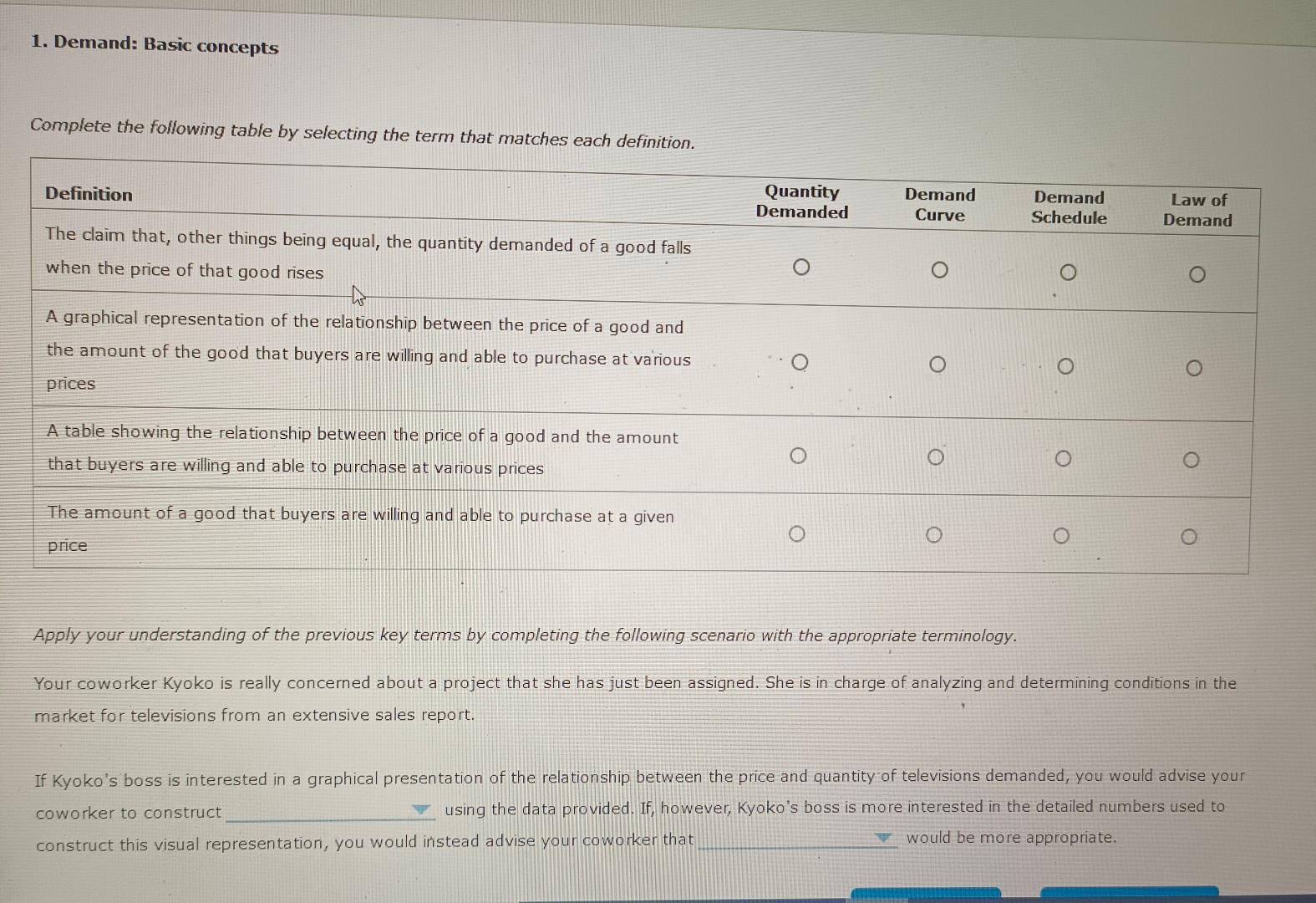 Solved Complete The Following Table By Selecting The Term Chegg