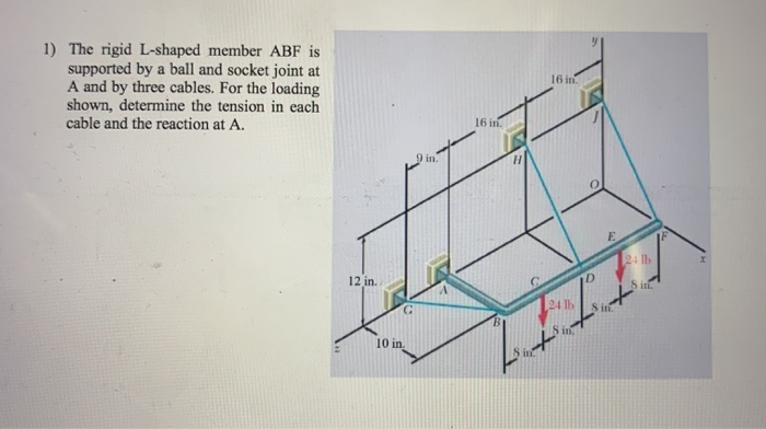 1 The Rigid L Shaped Member Abf Is Supported A Chegg 