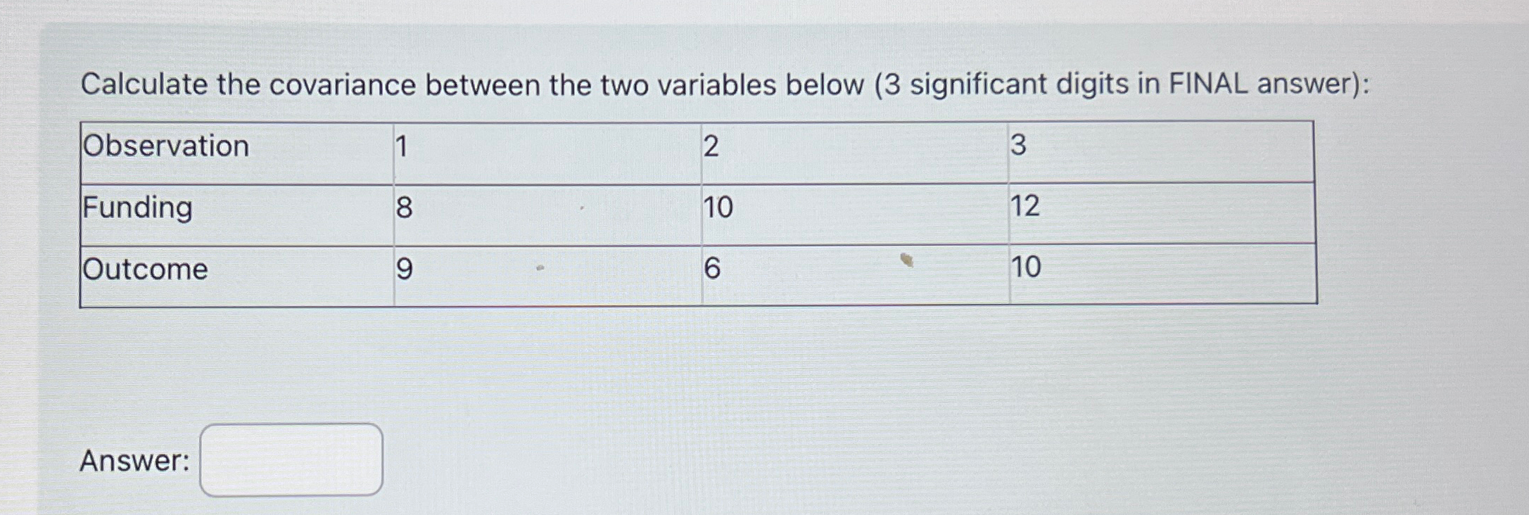 Solved Calculate The Covariance Between The Two Variables | Chegg.com