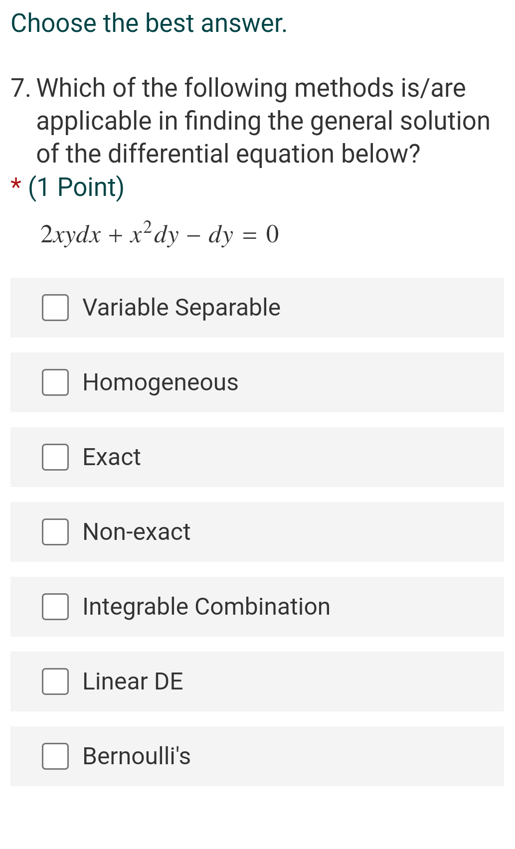 Solved Choose the best answer. 3. Which of the following | Chegg.com