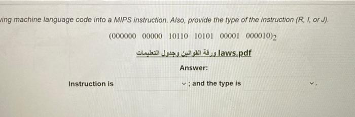 Solved Convert the following machine language code into a | Chegg.com