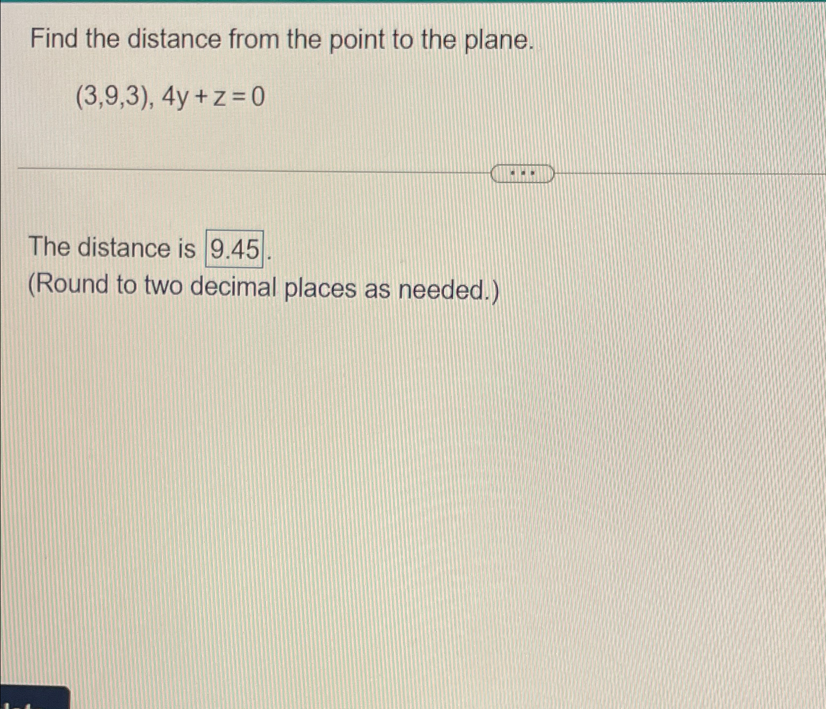 Solved Find the distance from the point to the | Chegg.com