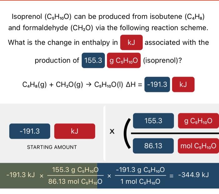 Solved Isoprenol (C5H10O) can be produced from isobutene | Chegg.com