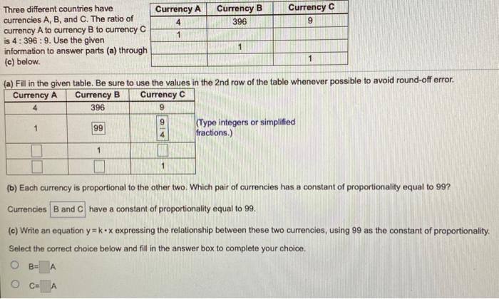 Solved Currency A 4 1 Currency B 396 Three different Chegg