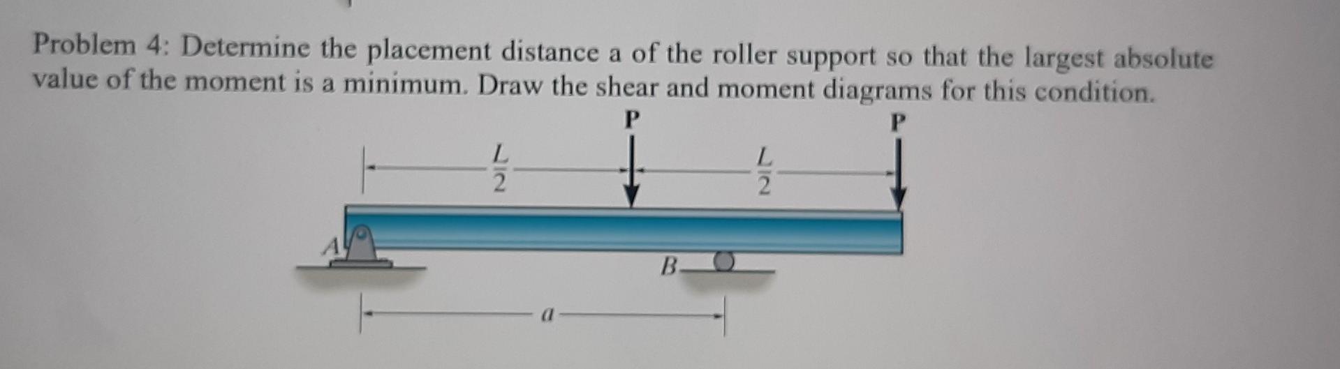 Solved Problem 4: Determine the placement distance a of the | Chegg.com