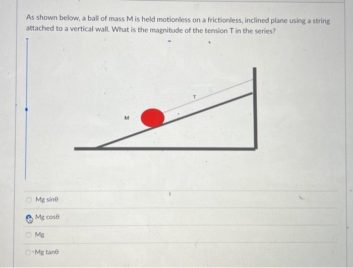 Solved As Shown Below, A Ball Of Mass M Is Held Motionless | Chegg.com