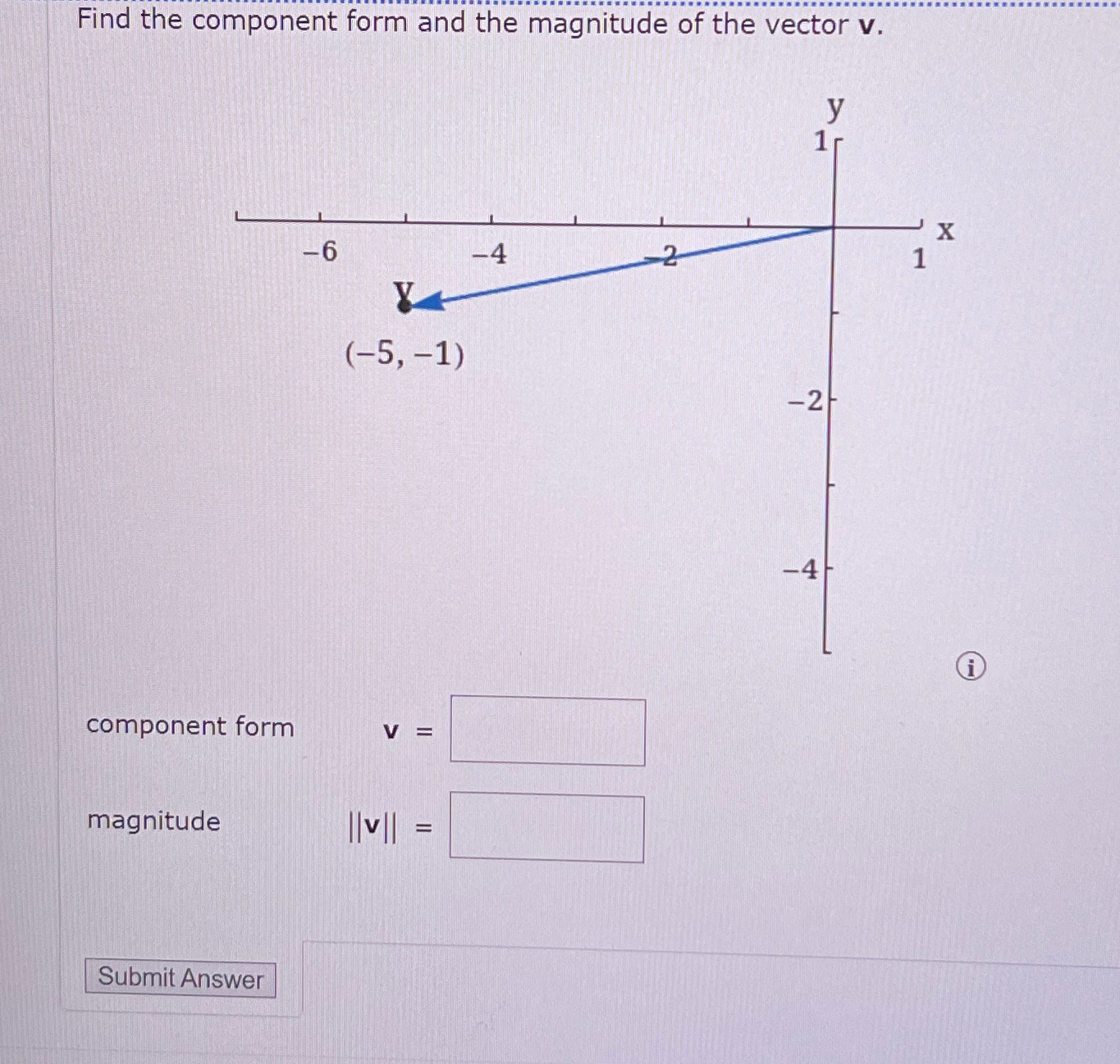 Solved Find the component form and the magnitude of the | Chegg.com