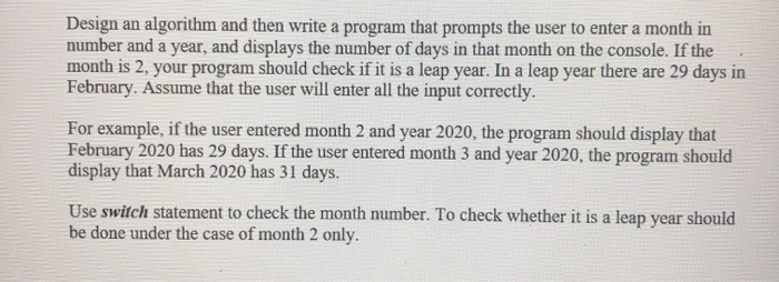 Design an algorithm and then write a program that | Chegg.com