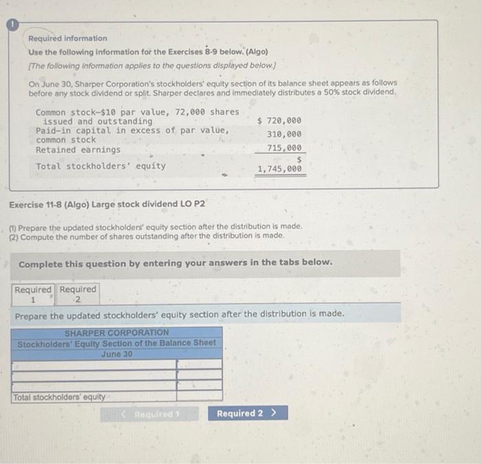 Solved Required information Use the following information | Chegg.com