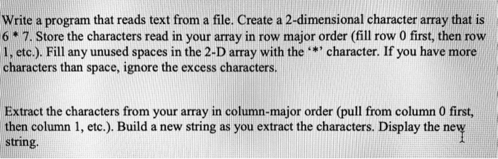Solved Write a program that reads text from a file. Create a | Chegg.com