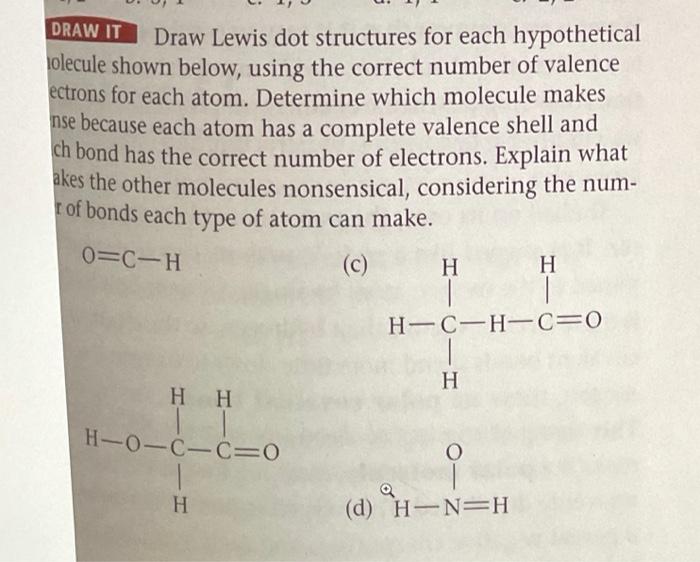 Solved DRAW IT Draw Lewis dot structures for each | Chegg.com
