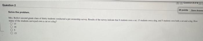 Solved Question 2 of 4 25 points Save Answe Solve the | Chegg.com