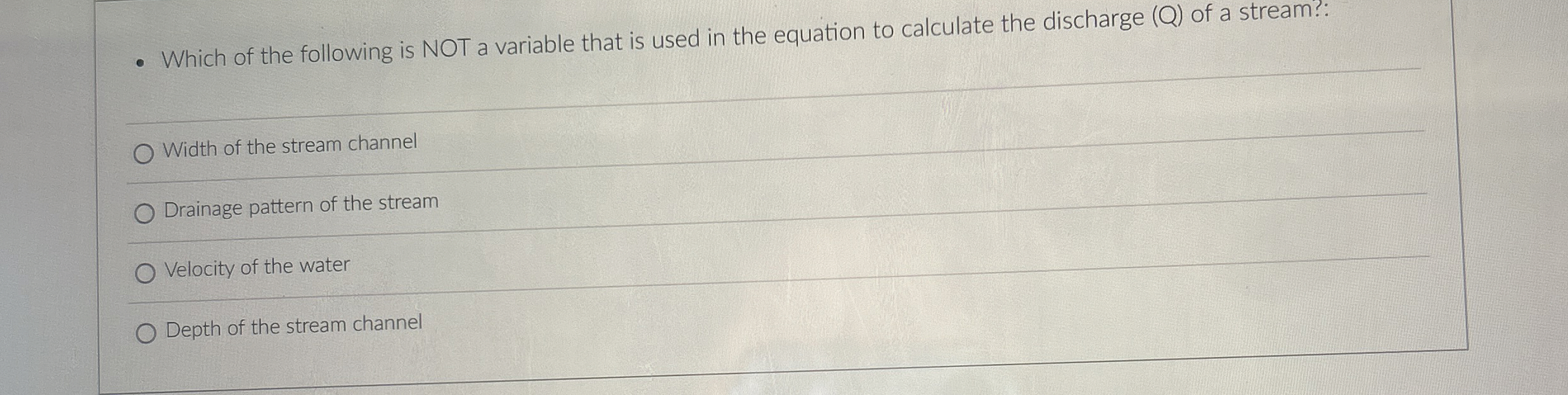 Solved Which of the following is NOT a variable that is used | Chegg.com