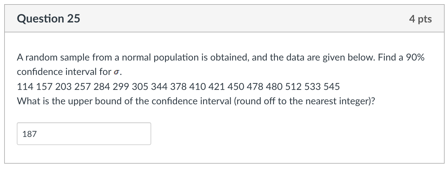 Solved Question 25A random sample from a normal population | Chegg.com