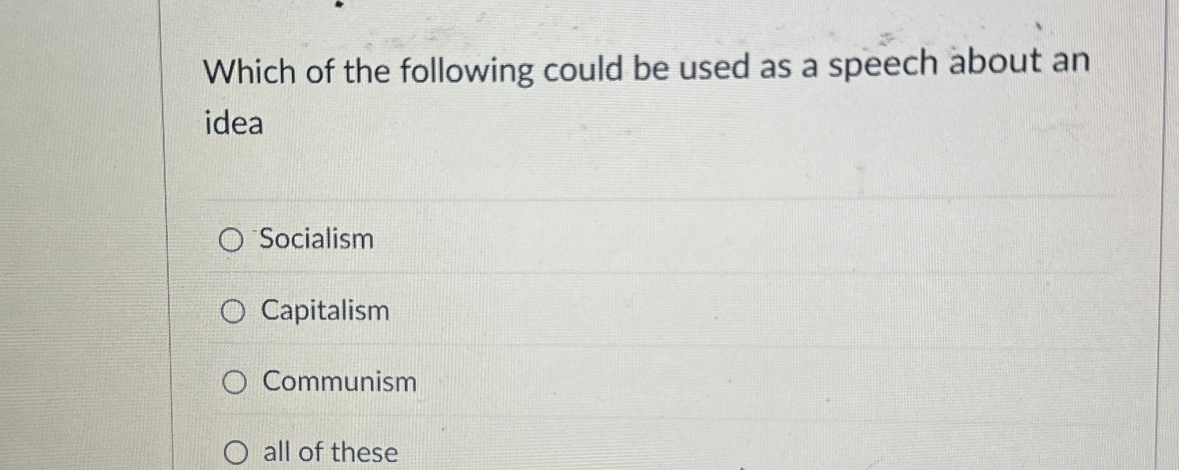 Solved Which of the following could be used as a speech | Chegg.com