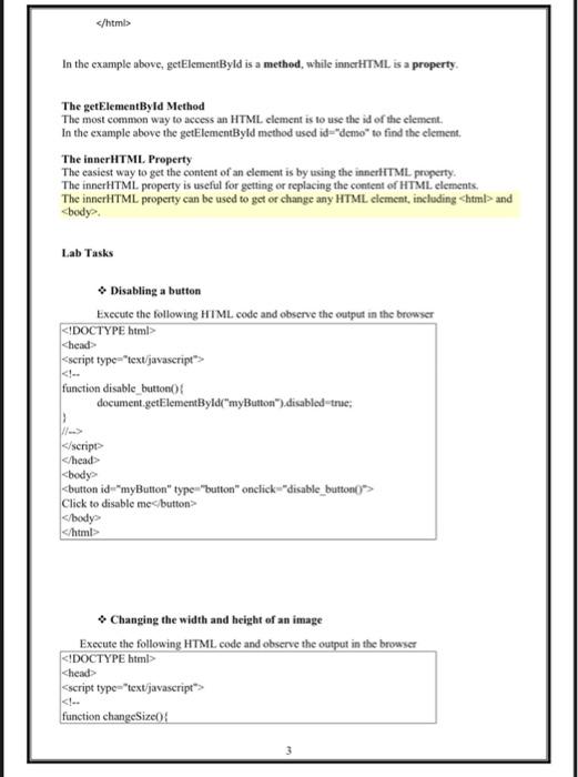 Solved The HTML DOM Tree of Objects Document Root element | Chegg.com