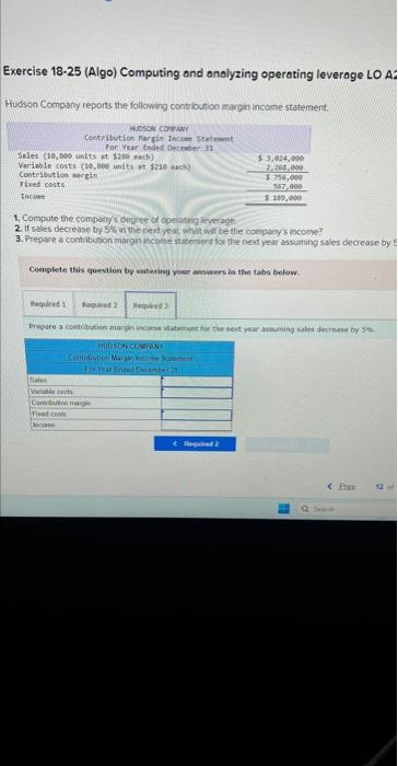 Solved Exercise 18-25 (Algo) Computing And Analyzing | Chegg.com