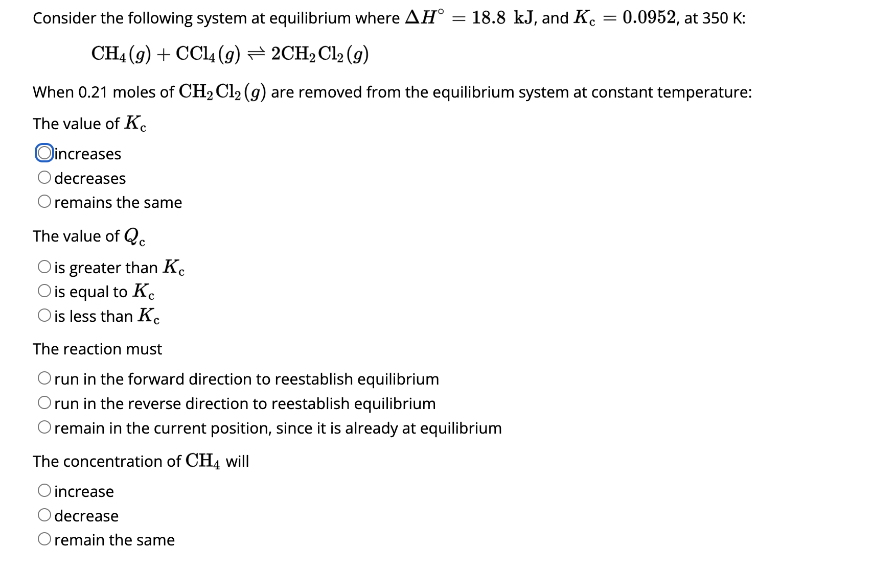 Solved Consider the following system at equilibrium where | Chegg.com