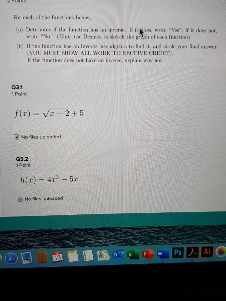 Solved 2 Points For each of the functions below, (a) | Chegg.com