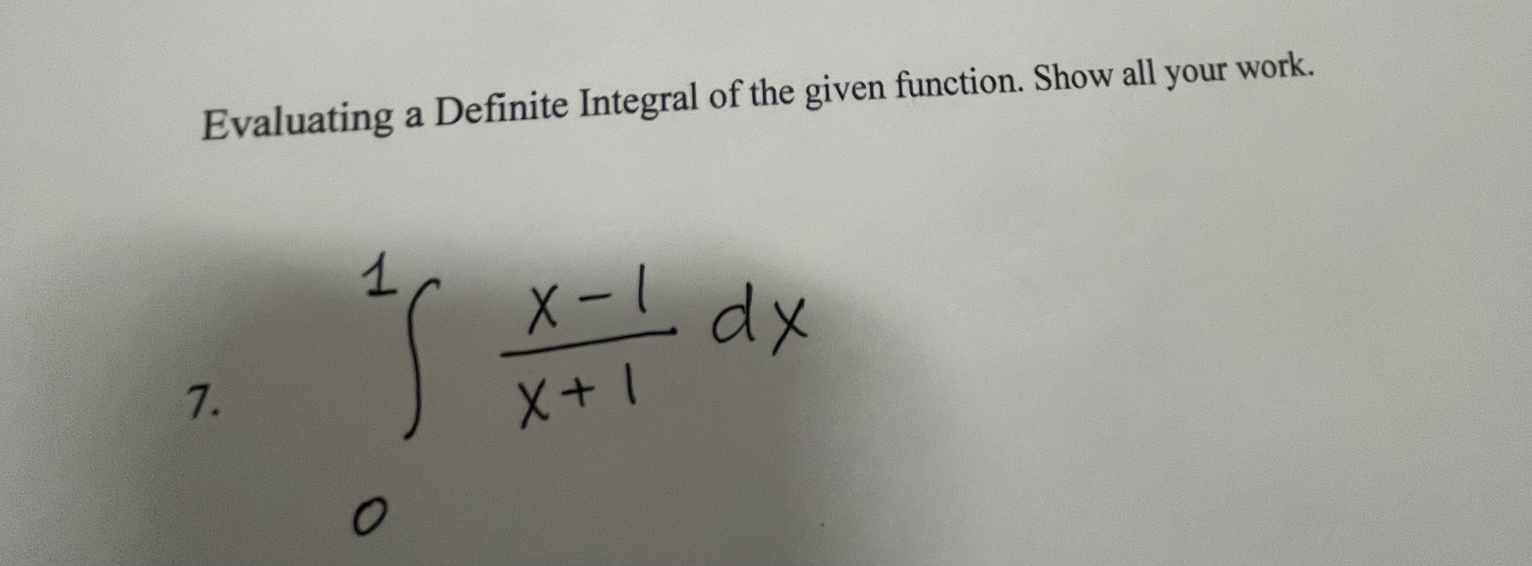 Solved Evaluating a Definite Integral of the given function. | Chegg.com