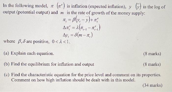 Solved In the following model, 7 (7