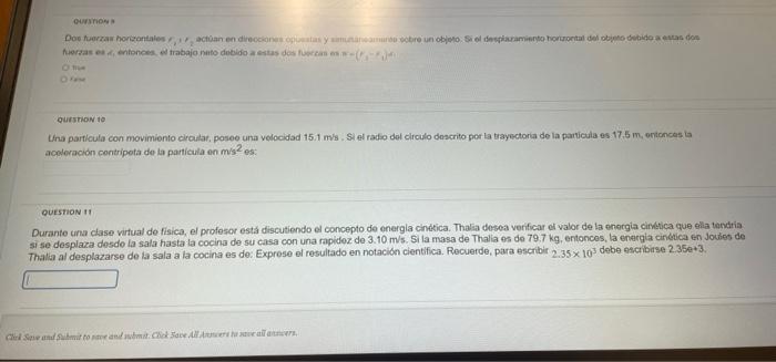 eurstion aurstionite acoleracion contripota dee la particula on mis2 2 es: gUEstion 11 Durante tina clase virfual de fisica,