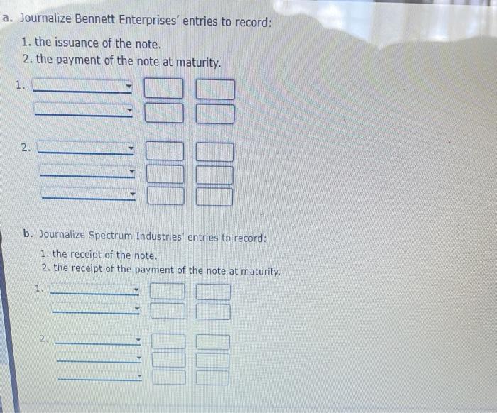 Solved Entries for notes payable Enterprises issues