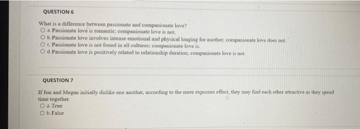 Solved QUESTION 6 What Is A Difference Between Passionate Chegg