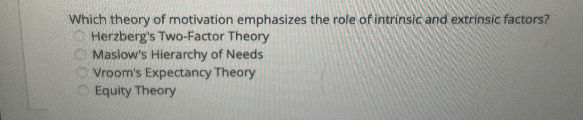 Solved Which theory of motivation emphasizes the role of | Chegg.com