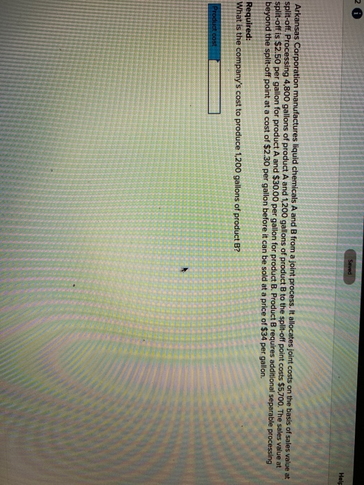Solved 20 Saved Help Arkansas Corporation Manufactures | Chegg.com