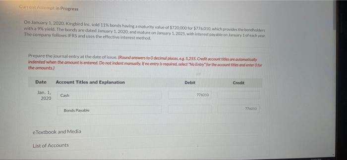 Solved On January 1, 2020, Kingbird Inc. sold 11% bonds | Chegg.com