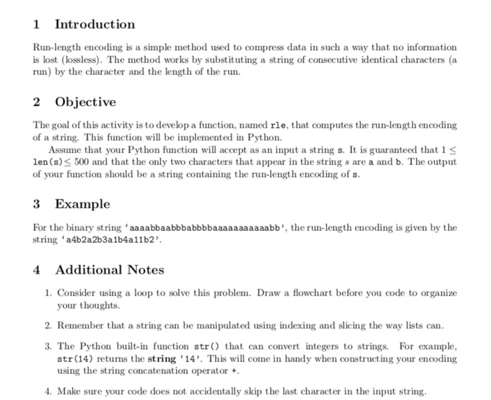 Solved 1 Introduction Run-length encoding is a simple method | Chegg.com