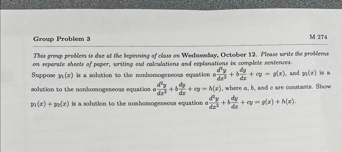 Solved This group problem is due at the beginning of class | Chegg.com