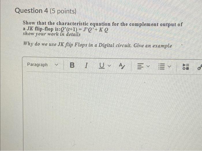 Solved Question 4 (5 points) Show that the characteristic | Chegg.com