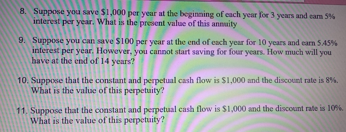 Solved Suppose you save $1,000 ﻿per year at the beginning of | Chegg.com