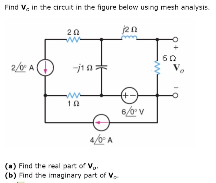 Solved Find V. in the circuit in the figure below using mesh | Chegg.com