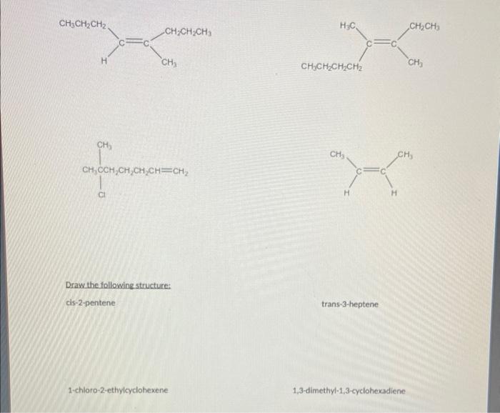 Solved Name The Following Structures Using Cis/trans And E/Z | Chegg.com