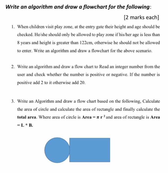 Solved Write an algorithm and draw a flowchart for the | Chegg.com