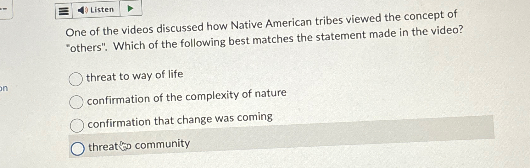 Solved One of the videos discussed how Native American | Chegg.com