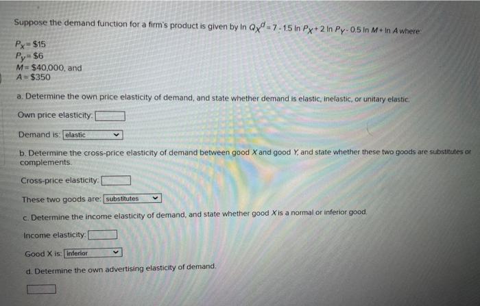 Solved Suppose the demand function for a firm's product is | Chegg.com